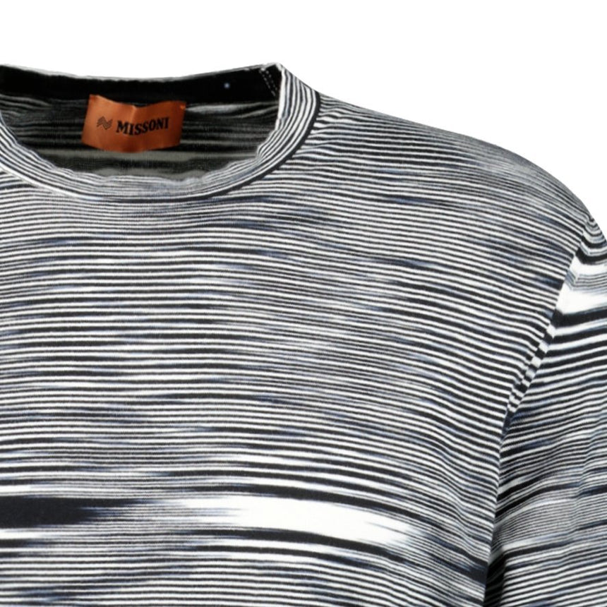 Missoni Knitted Stripe T - Shirt White & Black - Boinclo - Outlet Sale Under Retail
