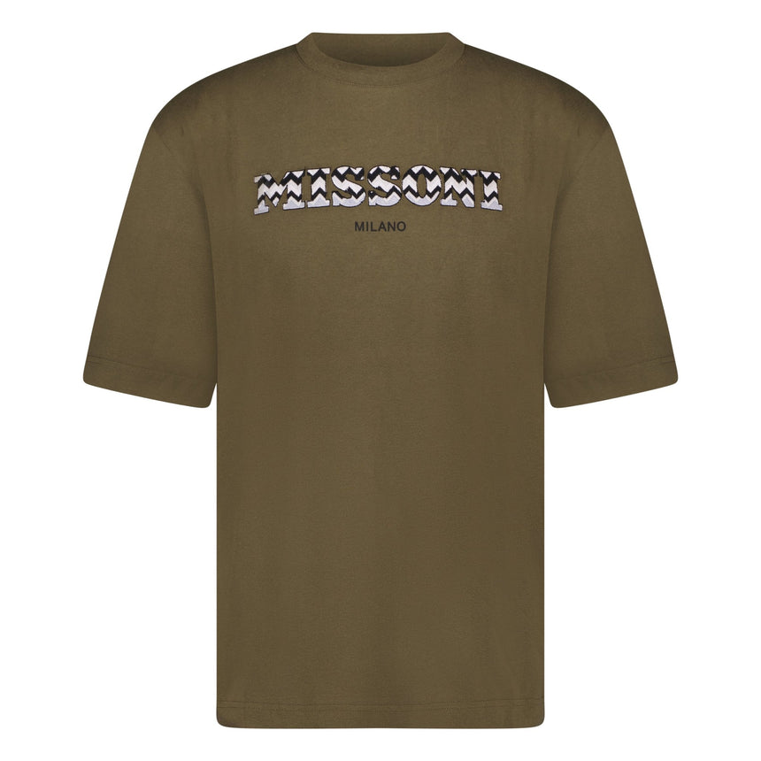 Missoni Logo Embroidery T-Shirt Khaki Green - Boinclo - Outlet Sale Under Retail