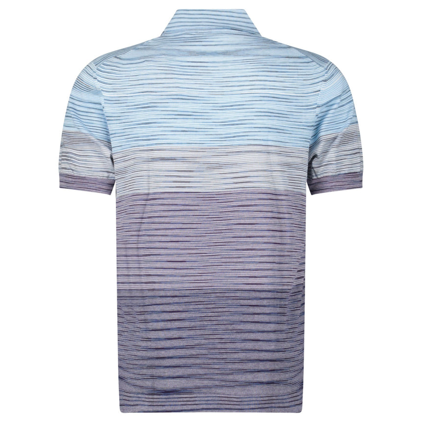 Missoni Short Sleeve Polo Knitted Light Blue And Purple Tones - Boinclo - Outlet Sale Under Retail