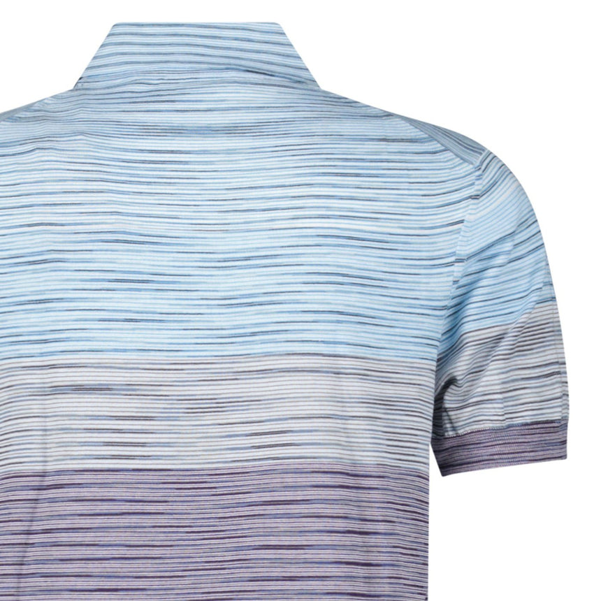 Missoni Short Sleeve Polo Knitted Light Blue And Purple Tones - Boinclo - Outlet Sale Under Retail