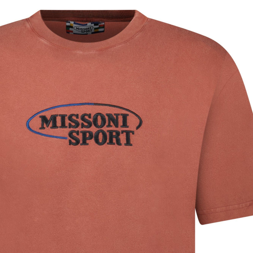 Missoni Sport Embroidery Logo Crew Neck T-Shirt Rust Brown - Boinclo - Outlet Sale Under Retail