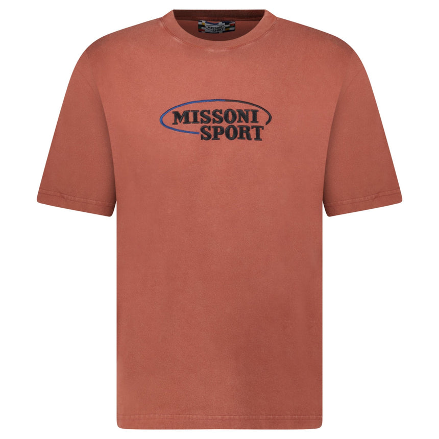 Missoni Sport Embroidery Logo Crew Neck T-Shirt Rust Brown - Boinclo - Outlet Sale Under Retail