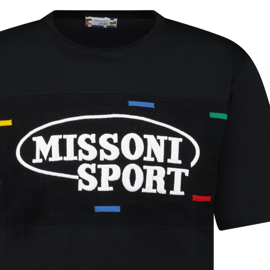 Missoni Sport Knitted Insert Logo T-Shirt Black Heritage - Boinclo - Outlet Sale Under Retail