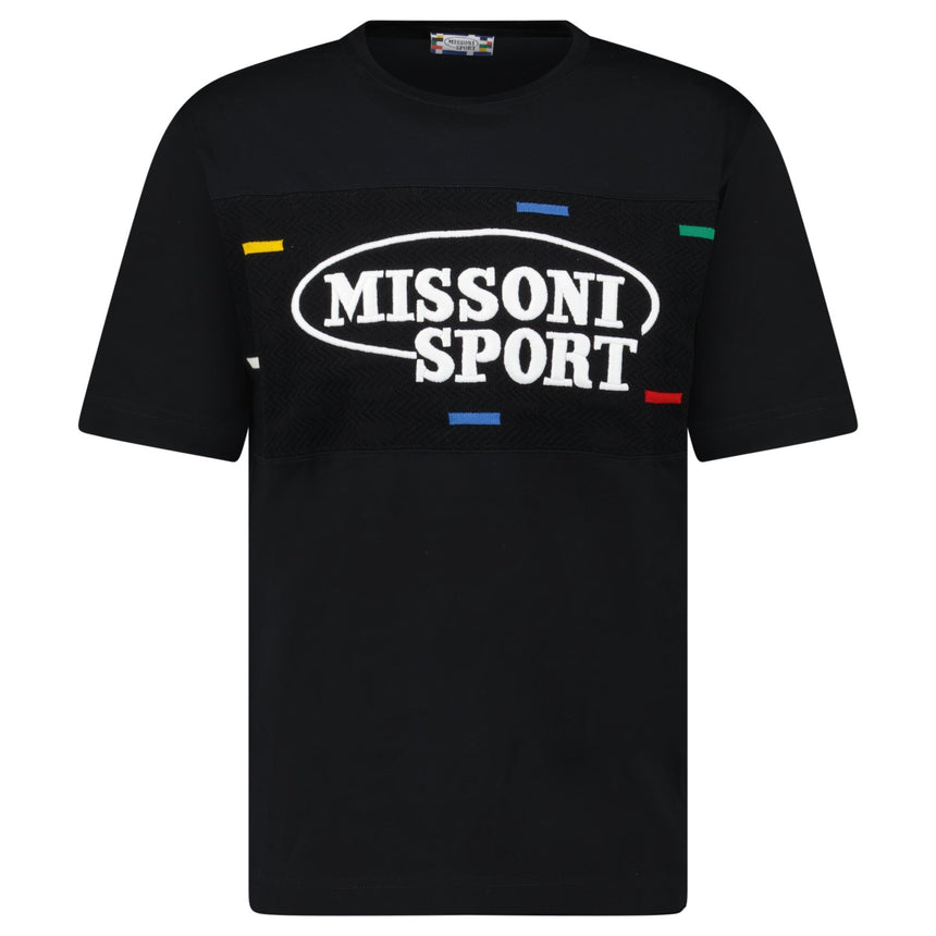 Missoni Sport Knitted Insert Logo T-Shirt Black Heritage - Boinclo - Outlet Sale Under Retail
