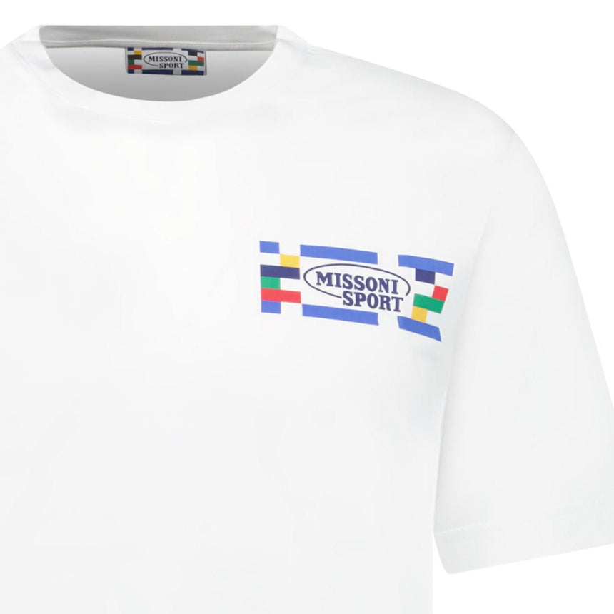 Missoni Sport Logo Crewneck T-Shirt White - Boinclo - Outlet Sale Under Retail