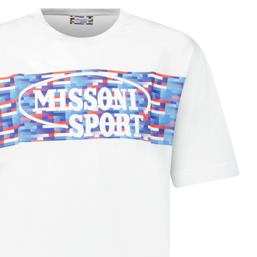 Missoni Sport Logo T-Shirt White Multicolour - Boinclo - Outlet Sale Under Retail