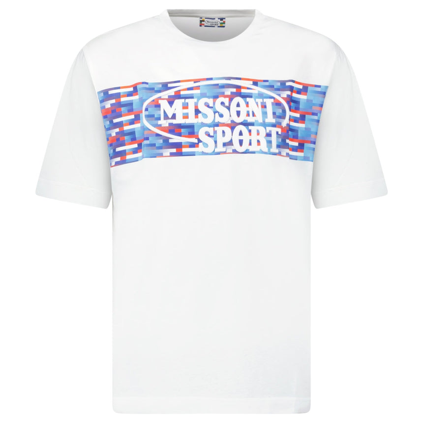 Missoni Sport Logo T-Shirt White Multicolour - Boinclo - Outlet Sale Under Retail