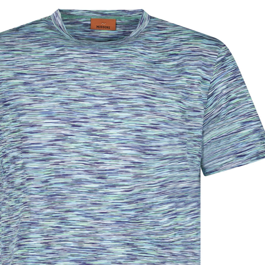 Missoni Space Dye Short Sleeve T-Shirt Blue Tones - Boinclo - Outlet Sale Under Retail