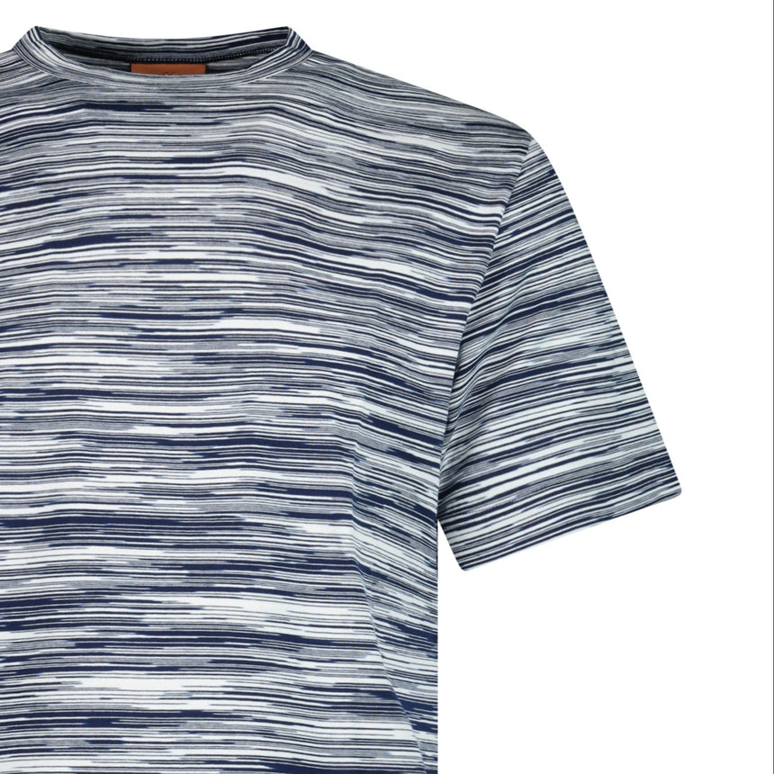 Missoni Striped Short - Sleeved T-Shirt in White/Navy - Boinclo - Outlet Sale Under Retail