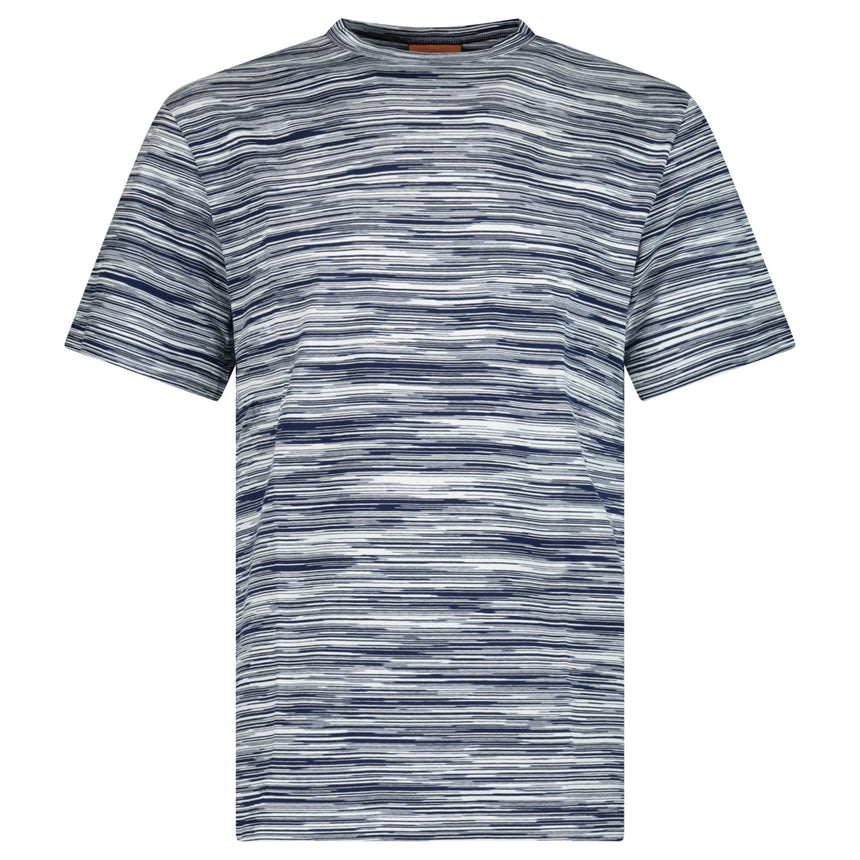 Missoni Striped Short - Sleeved T-Shirt in White/Navy - Boinclo - Outlet Sale Under Retail