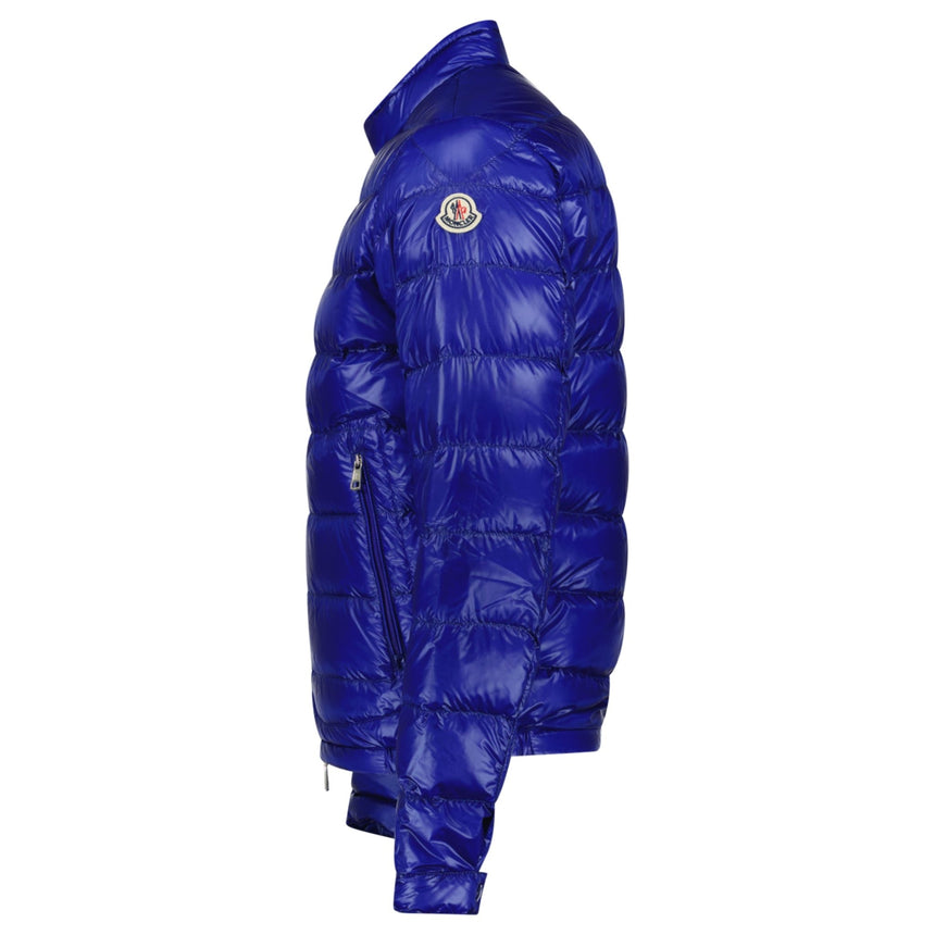 Moncler Acorus Slim Fit Short Down Jacket in Blue - Boinclo - Outlet Sale Under Retail
