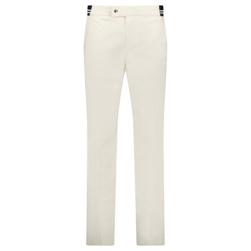 Moncler Chino Logo Trousers White - Boinclo - Outlet Sale Under Retail