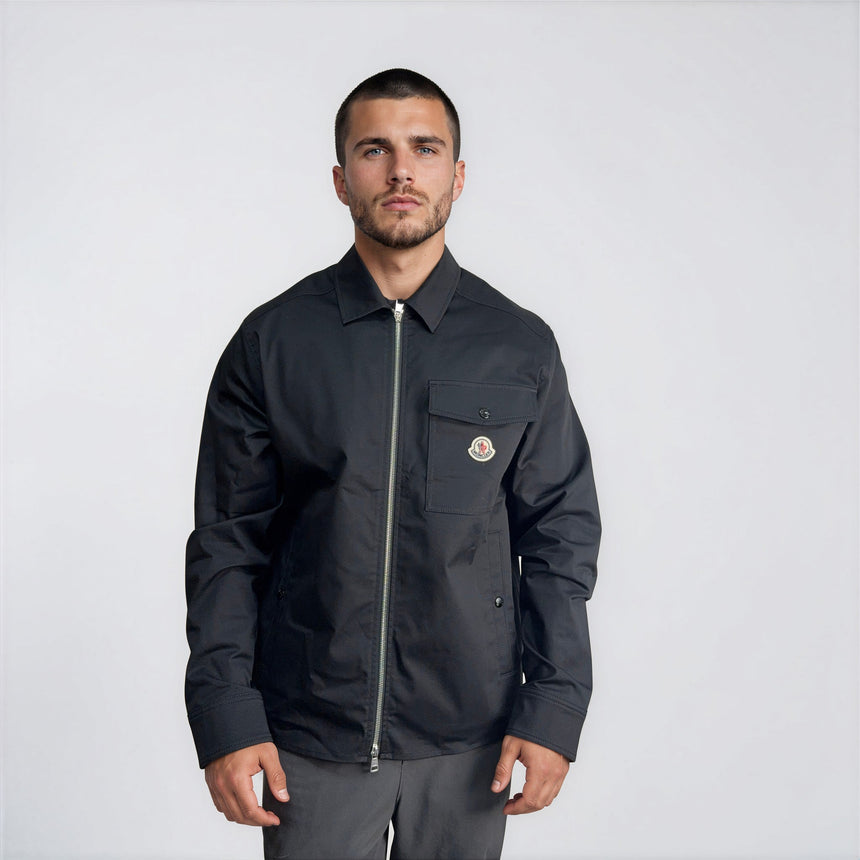 Moncler Cotton Blend Gabardine Shirt Jacket in Black - Boinclo - Outlet Sale Under Retail