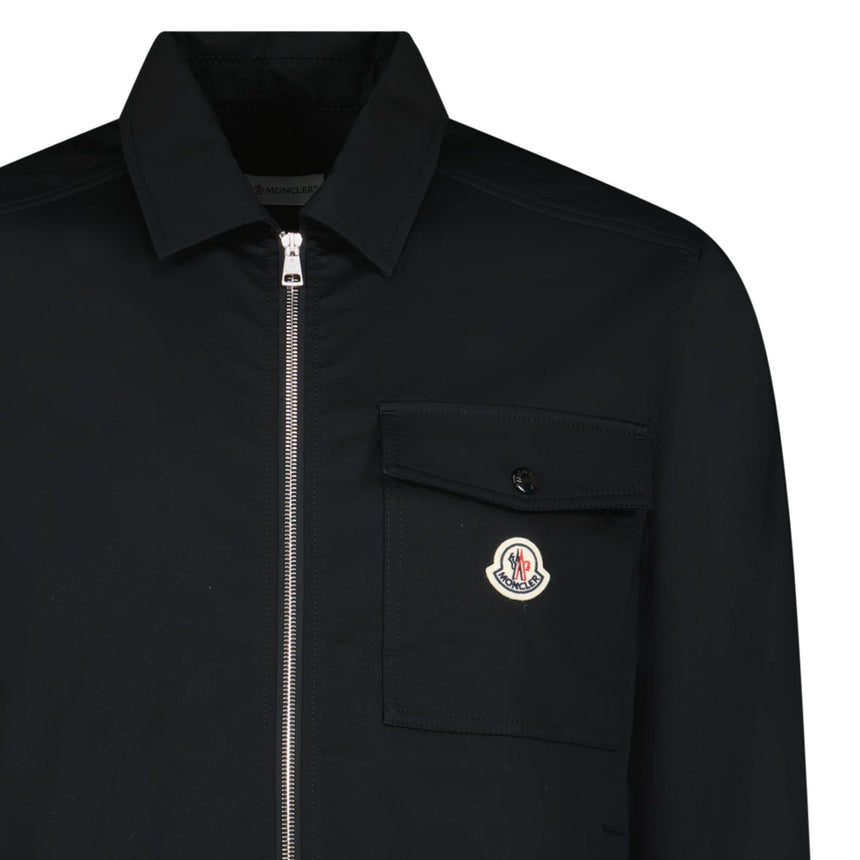 Moncler Cotton Blend Gabardine Shirt Jacket in Black - Boinclo - Outlet Sale Under Retail