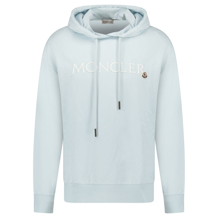 Moncler Embroidered Logo Hoodie in Light Blue - Boinclo - Outlet Sale Under Retail