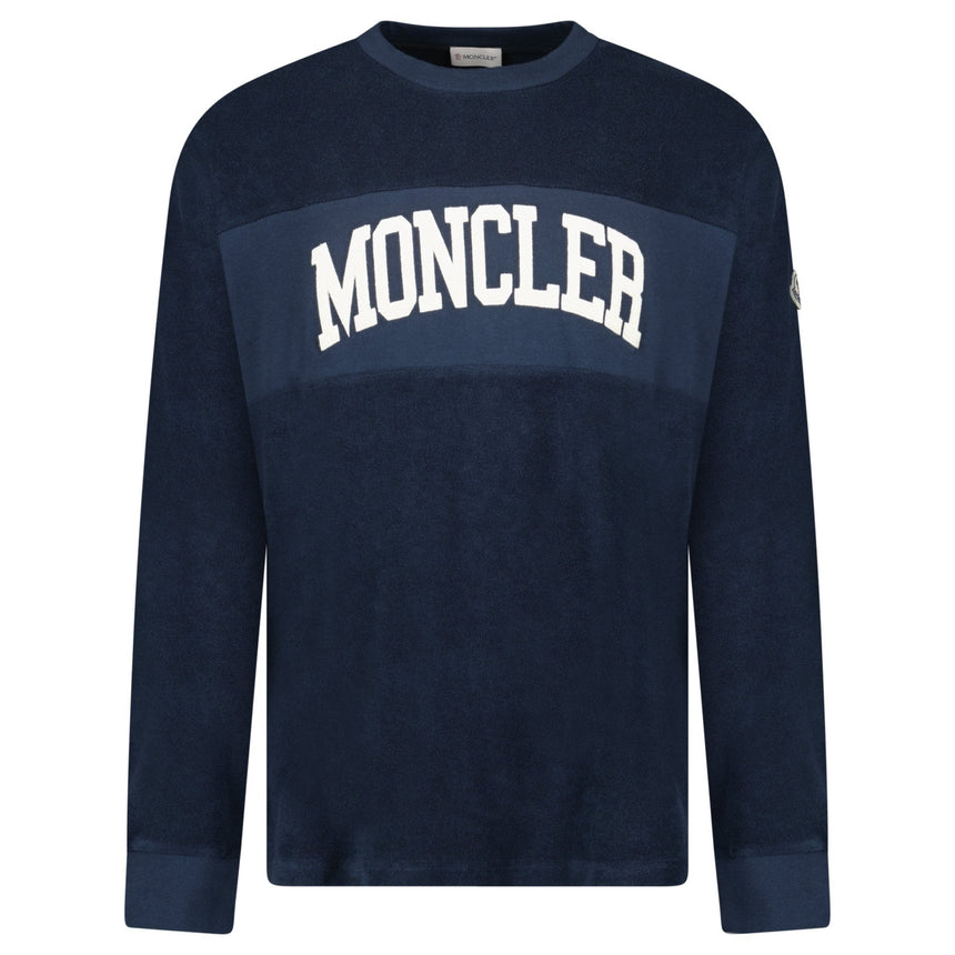 Moncler Embroidered Logo Sweatshirt in Navy - Boinclo - Outlet Sale Under Retail