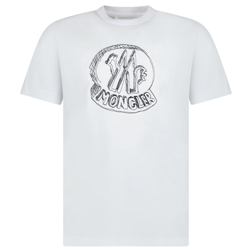 Moncler Embroidery T-Shirt in White - Boinclo - Outlet Sale Under Retail