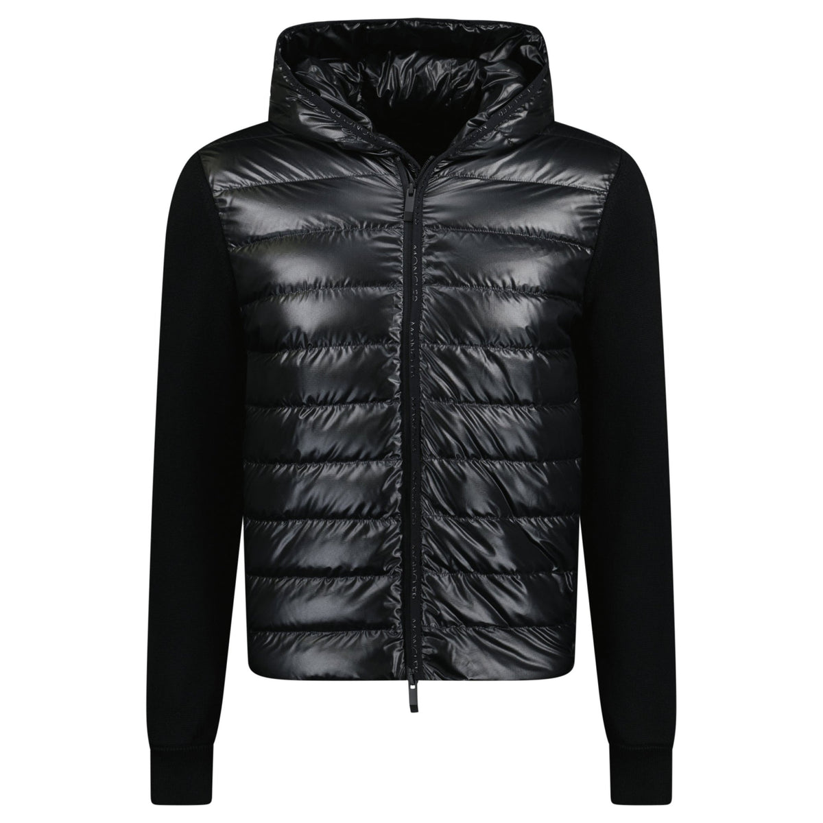Moncler Hybrid 'Cardigan Tricot' Zip Down Ghost Logo Jacket Black