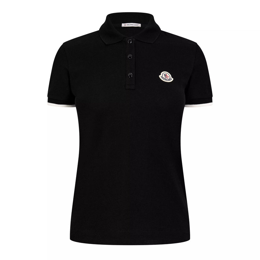 Moncler Logo Badge Polo Shirt in Black - Boinclo - Outlet Sale Under Retail