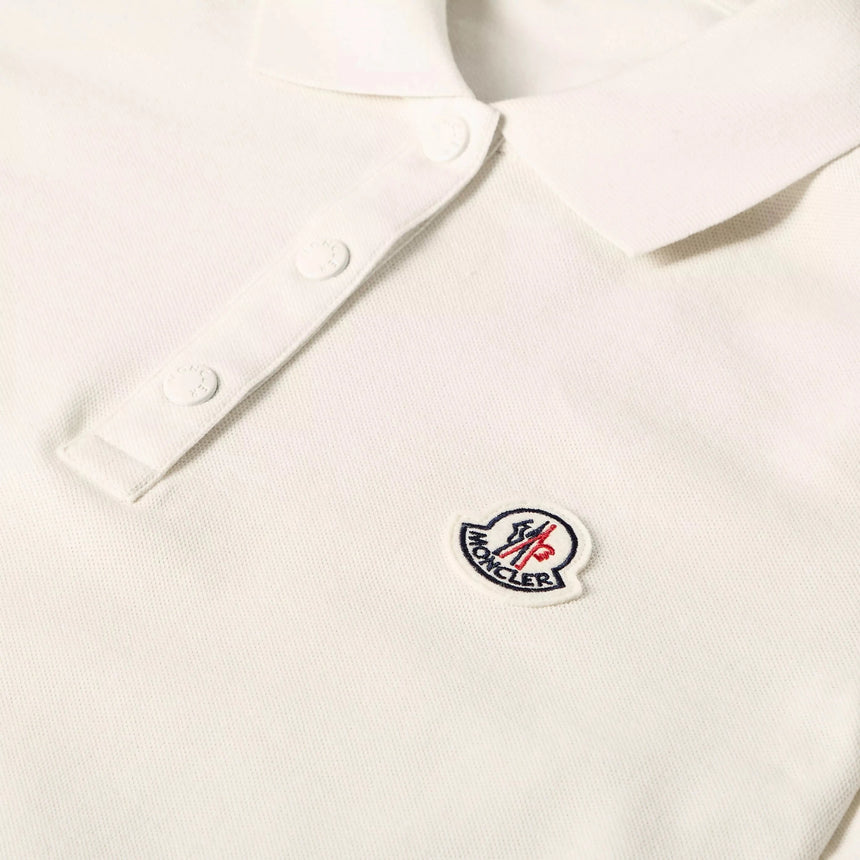 Moncler Logo Badge Polo Shirt in White - Boinclo - Outlet Sale Under Retail
