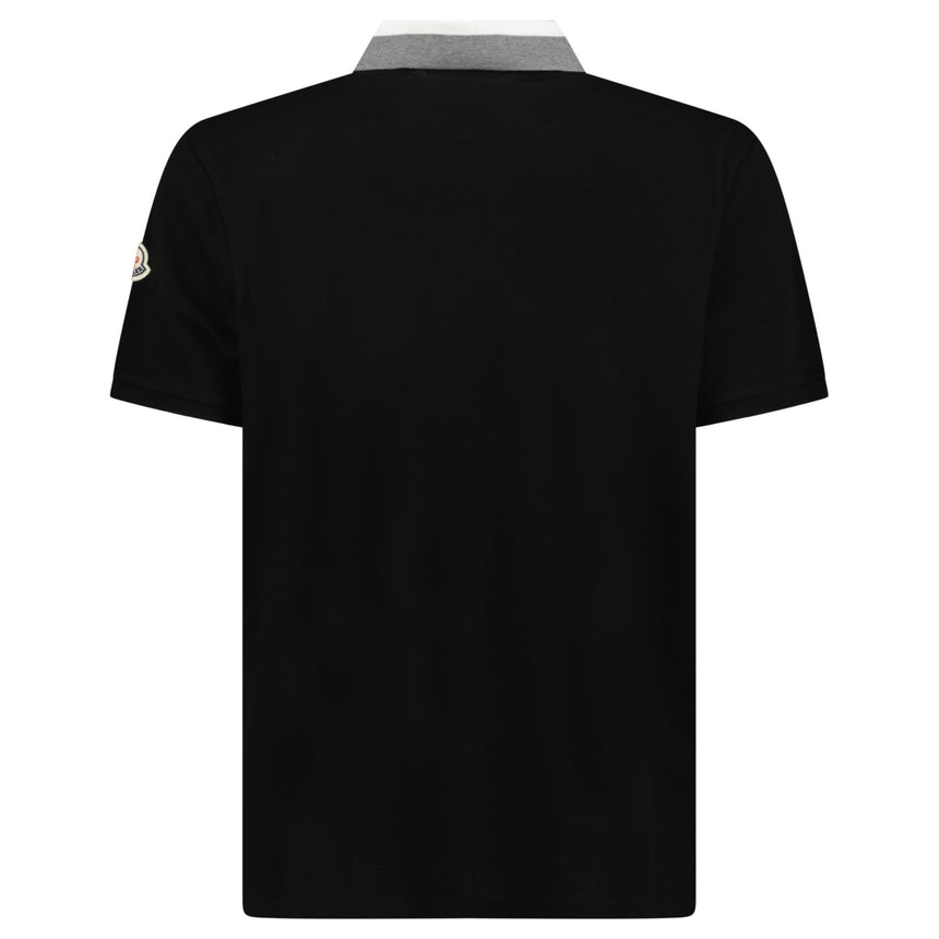 Moncler Logo Collar Polo Shirt in Black - Boinclo - Outlet Sale Under Retail