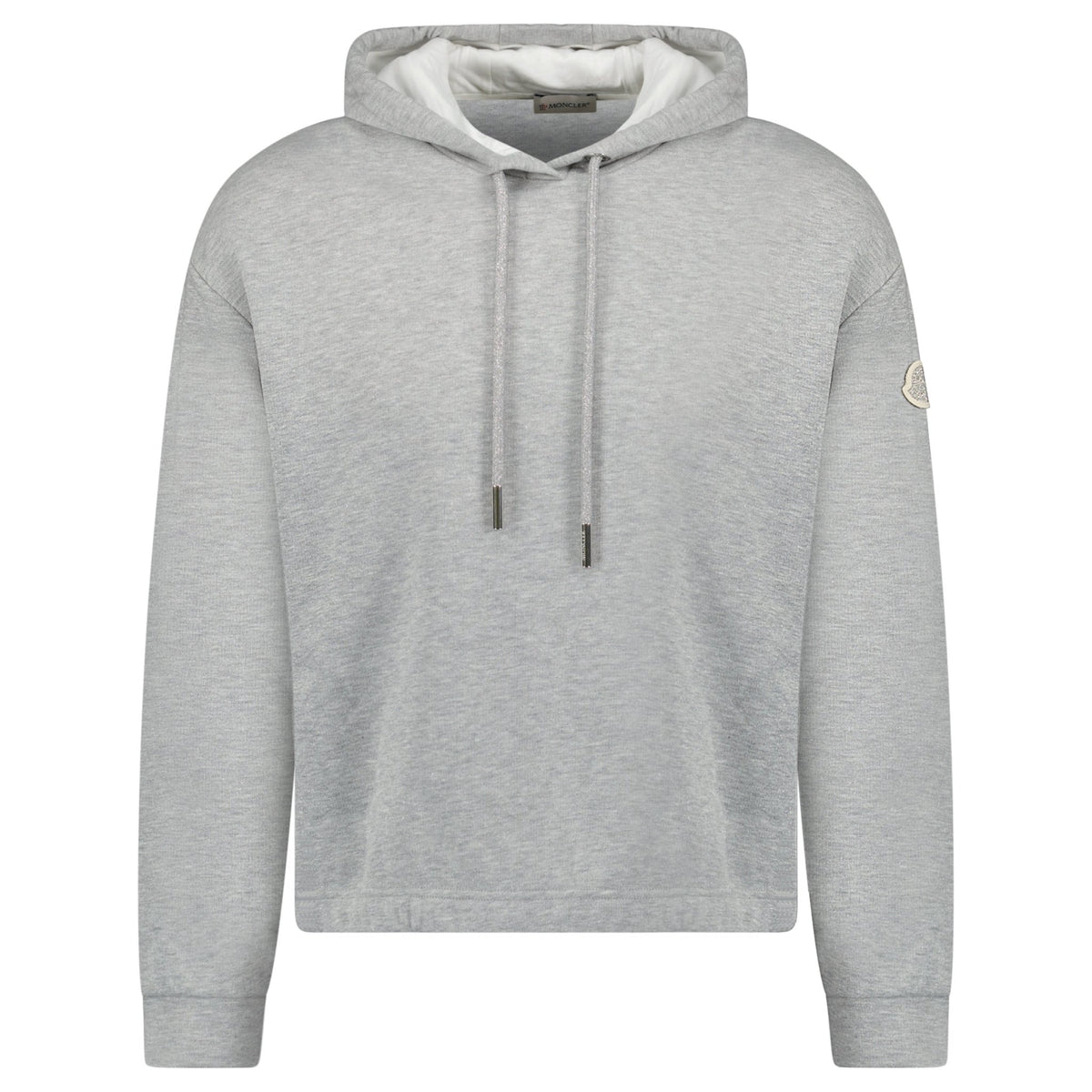 Moncler Logo Patch Hoodie in Grey Outlet Sale Always Under