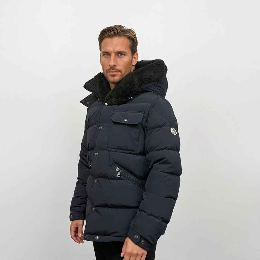 Moncler Marcelettes Quilted Down Jacket in Navy - Boinclo - Outlet Sale Under Retail