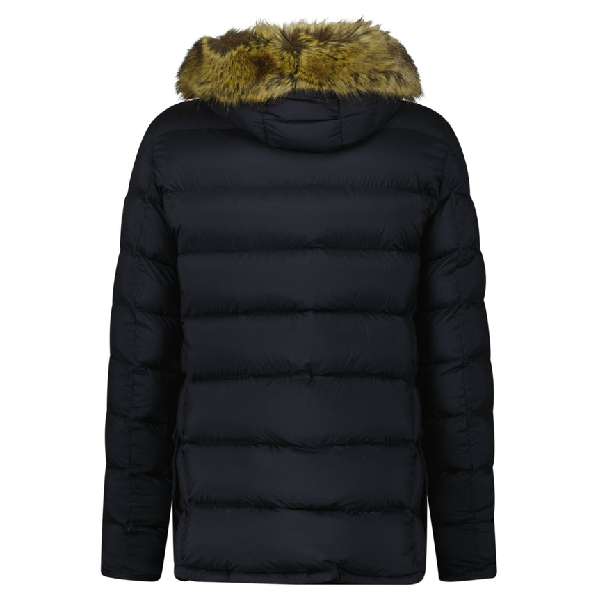 Moncler Clunye Hooded Mid - Length Down Jacket in Black - Boinclo - Outlet Sale Under Retail