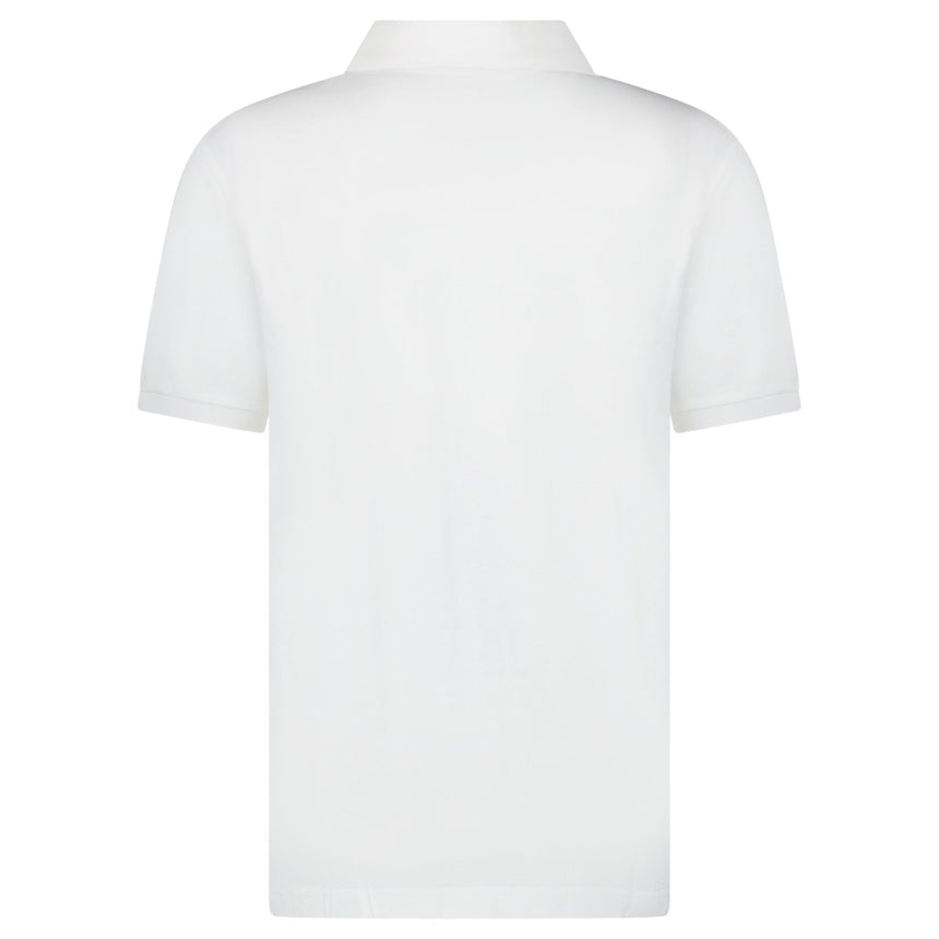 Moncler Embroidered Monogram Polo Shirt in White - Boinclo - Outlet Sale Under Retail