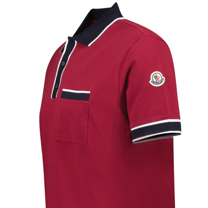 Moncler Striped Logo Polo Shirt in Red - Boinclo - Outlet Sale Under Retail