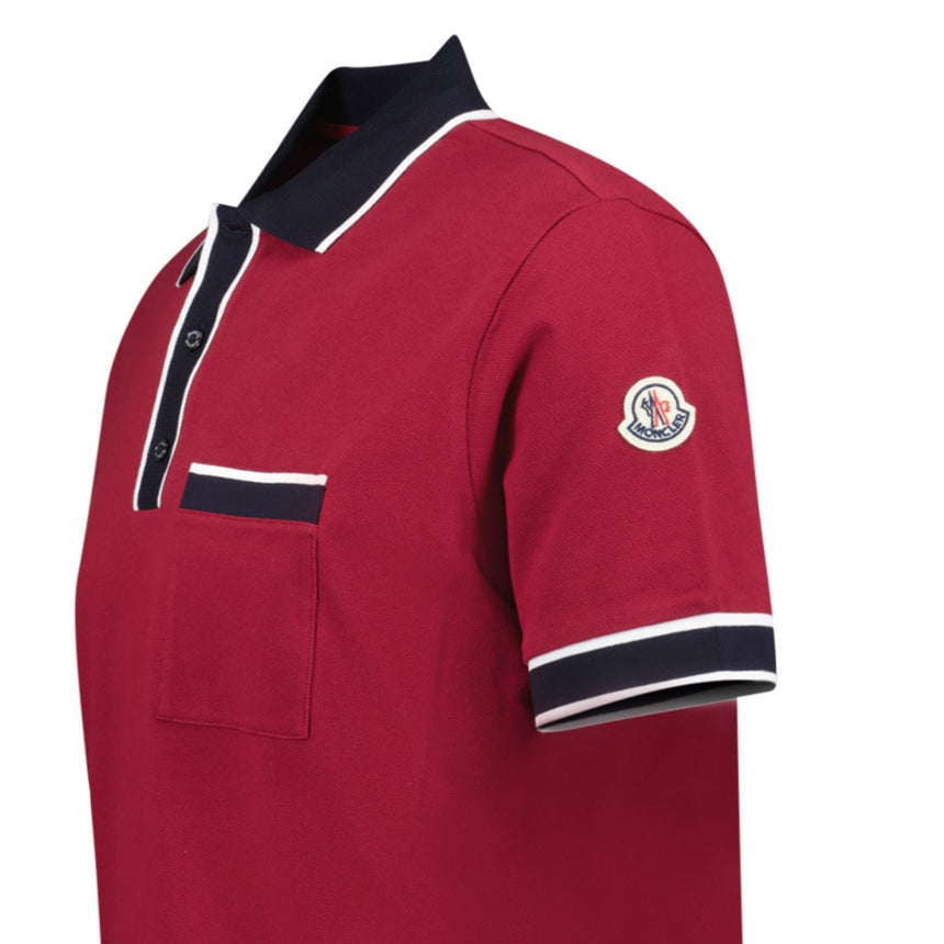 Moncler Striped Logo Polo Shirt in Red - Boinclo - Outlet Sale Under Retail