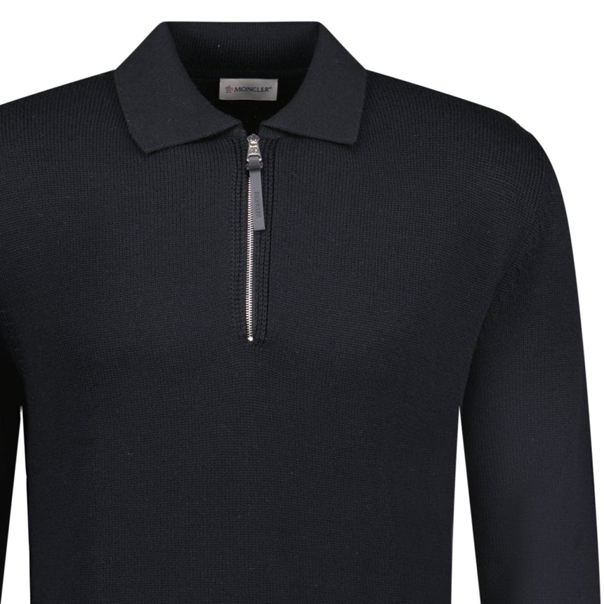 Moncler Wool Polo Jumper in Black - Boinclo - Outlet Sale Under Retail
