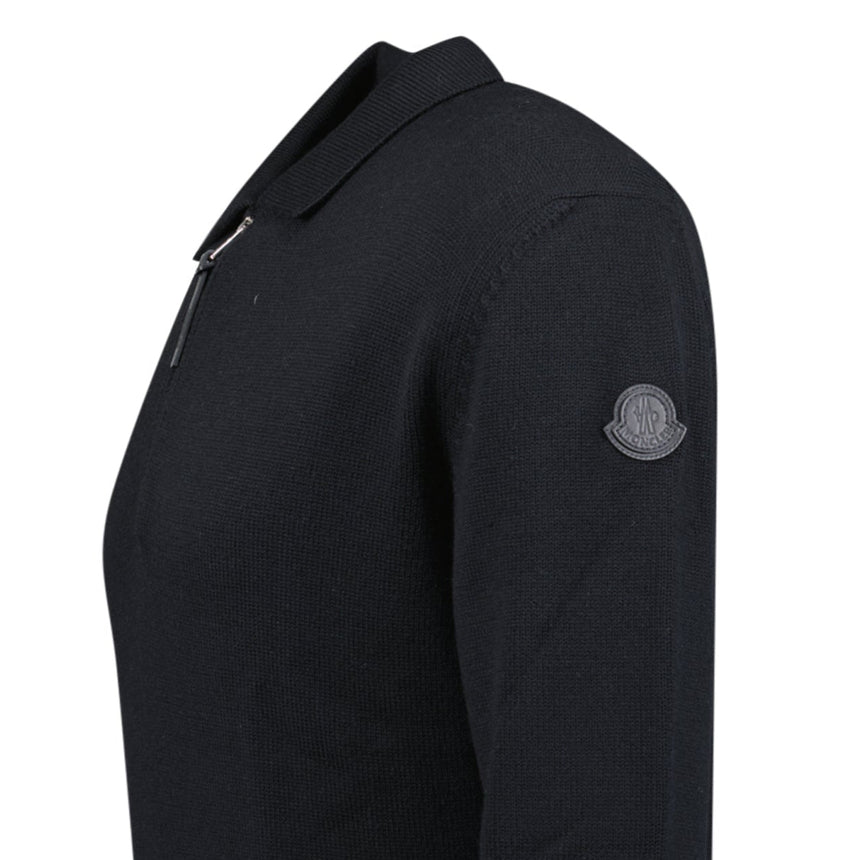 Moncler Wool Polo Jumper in Black - Boinclo - Outlet Sale Under Retail