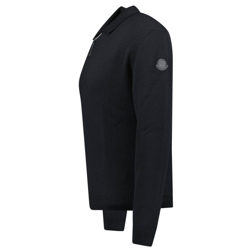 Moncler Wool Polo Jumper in Black - Boinclo - Outlet Sale Under Retail