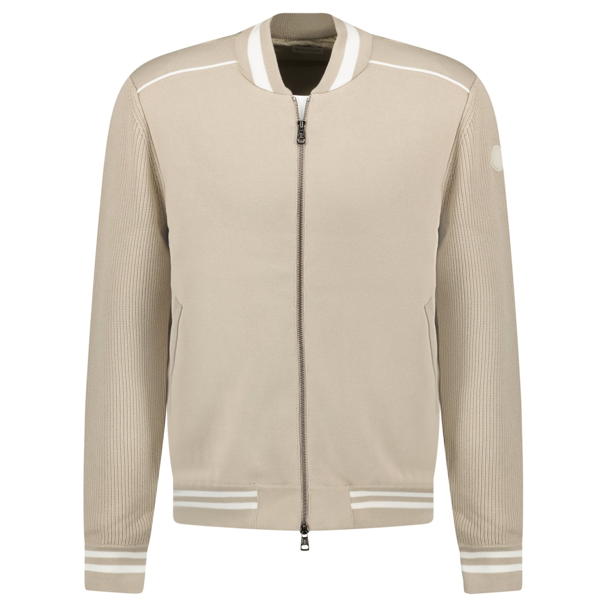 Color variation of Moncler Padded Zip-Up Cardigan Jacket in Beige