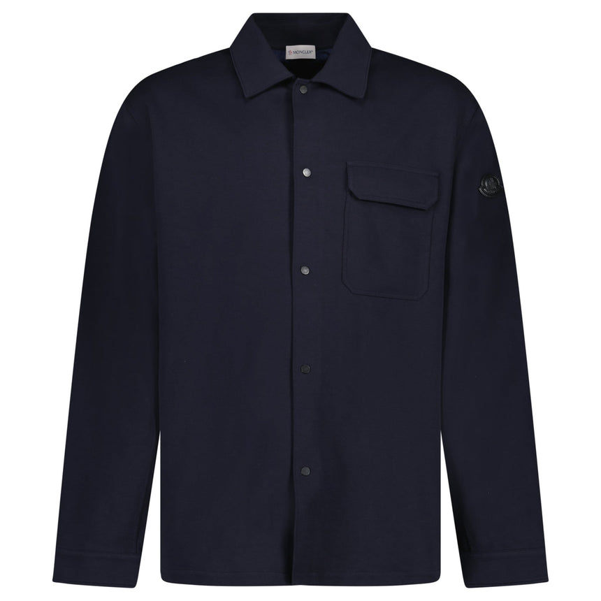 Moncler Snap Button Jersey Overshirt in Navy - Boinclo - Outlet Sale Under Retail