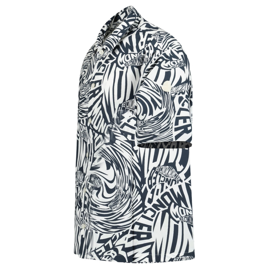 Moncler Stamp Print Button Shirt Black & White - Boinclo ltd - Outlet Sale Under Retail