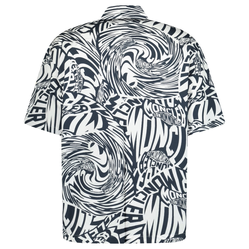 Moncler Stamp Print Button Shirt Black & White - Boinclo ltd - Outlet Sale Under Retail