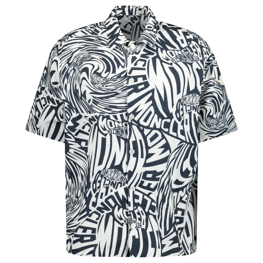 Moncler Stamp Print Button Shirt Black & White - Boinclo ltd - Outlet Sale Under Retail