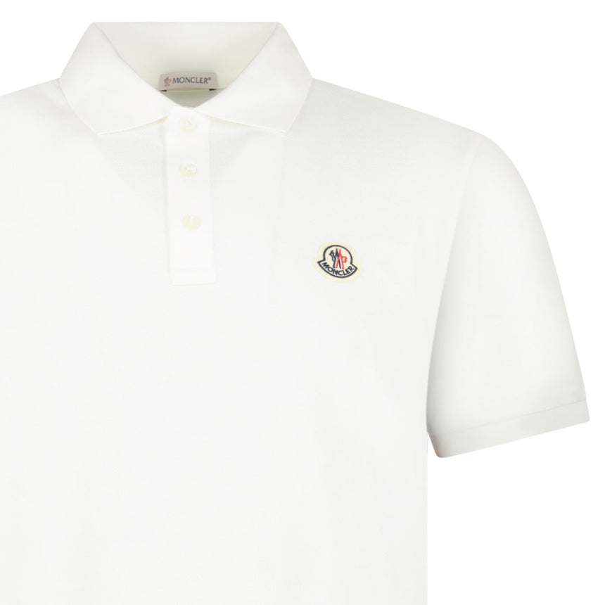 Moncler Tricolour-Trimmed Cotton Piqué Polo Shirt in White - Boinclo - Outlet Sale Under Retail
