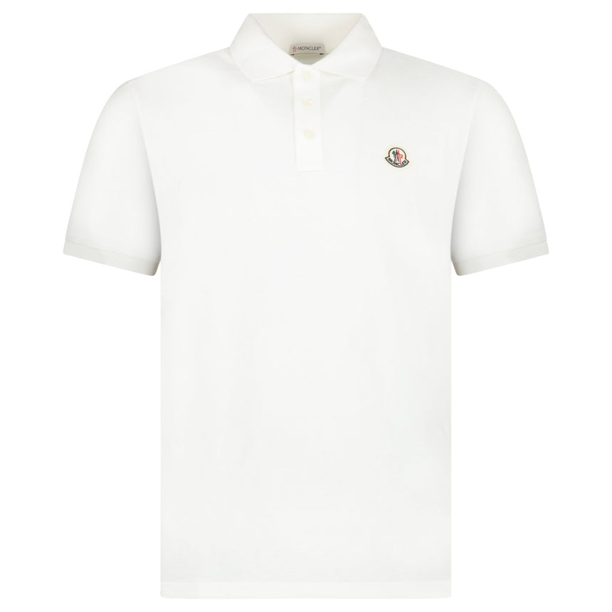 Moncler Tricolour-Trimmed Cotton Piqué Polo Shirt in White - Boinclo - Outlet Sale Under Retail