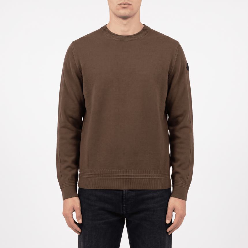 Moncler Wool Crew Neck Jumper in Brown - Boinclo - Outlet Sale Under Retail