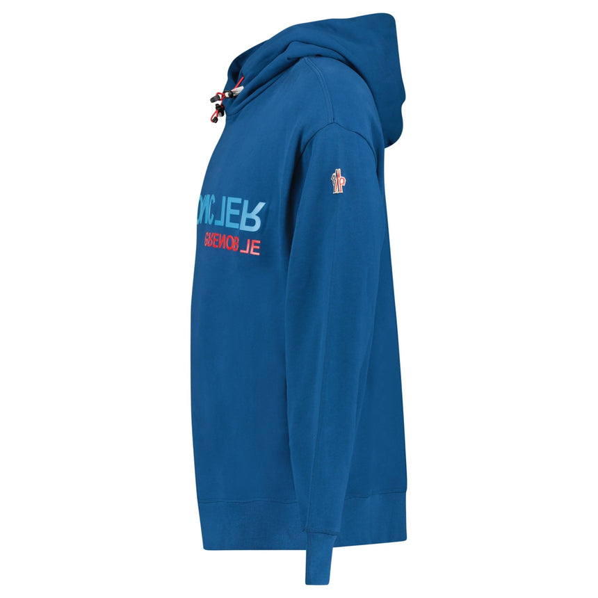 Moncler Writing Logo Hooded Sweatshirt Blue - Boinclo - Outlet Sale Under Retail