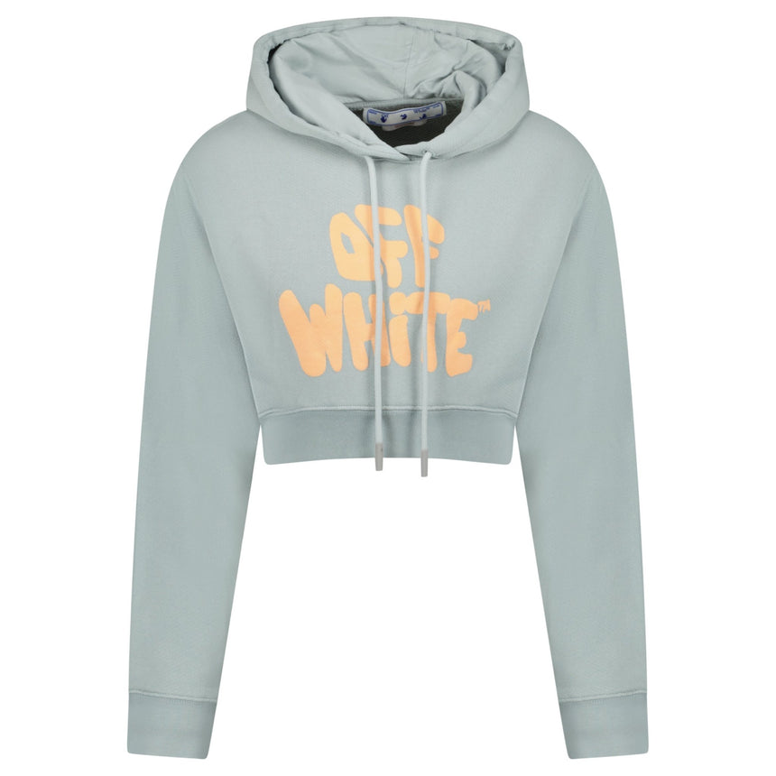 Off - White 70's Type Logo Crop Sweatshirt Grey - Boinclo - Outlet Sale Under Retail