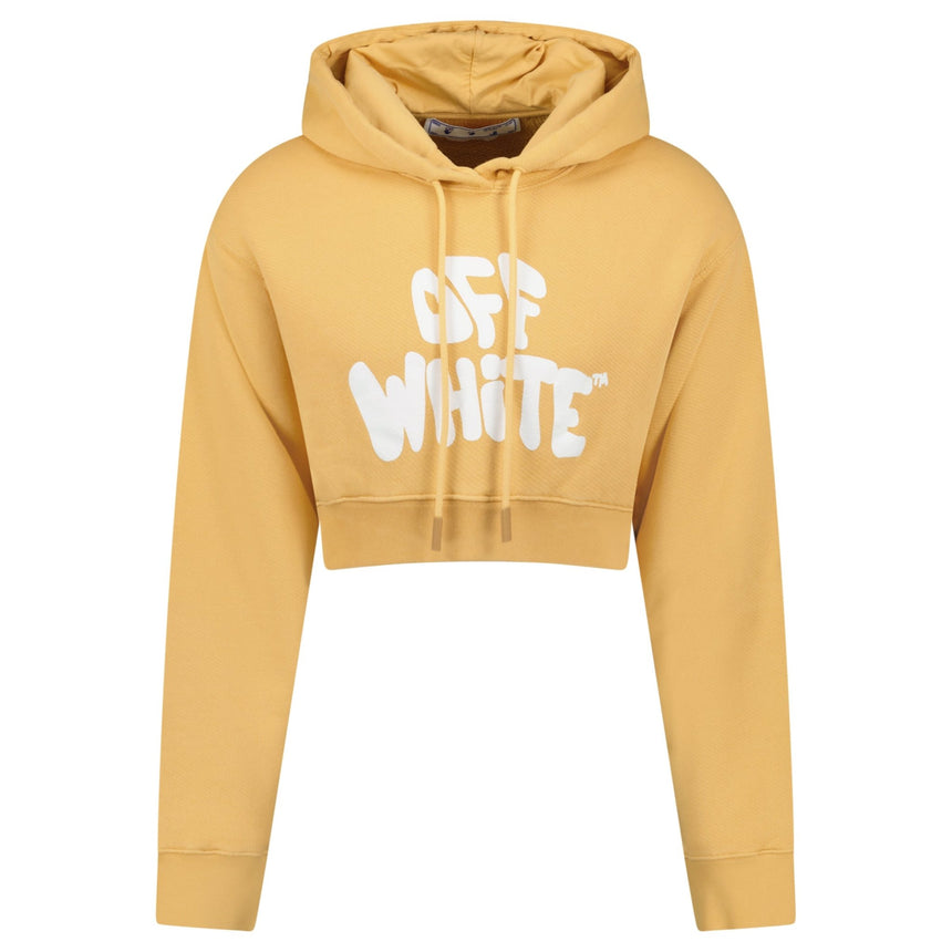 Off - White 70's Type Logo Crop Sweatshirt Sand - Boinclo - Outlet Sale Under Retail