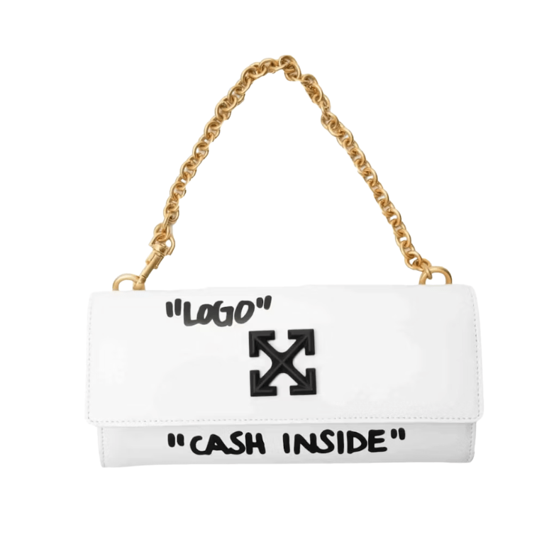 Off - White Arrows Motif Chain Purse in White - Boinclo - Outlet Sale Under Retail