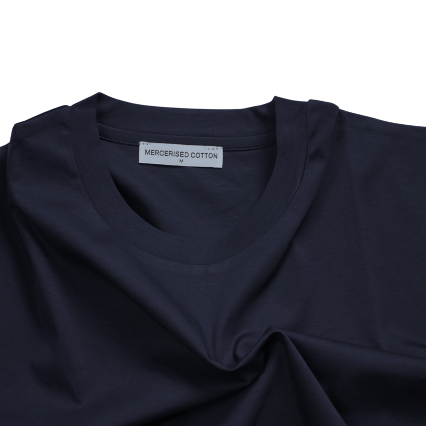 Plain Label Mercerized Cotton T-Shirt Navy - Boinclo - Outlet Sale Under Retail
