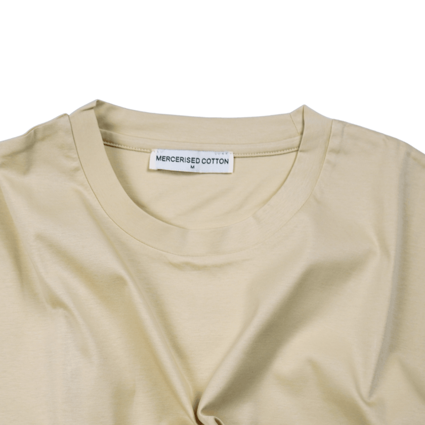 Plain Label Mercerized Cotton T-Shirt Yellow - Boinclo - Outlet Sale Under Retail