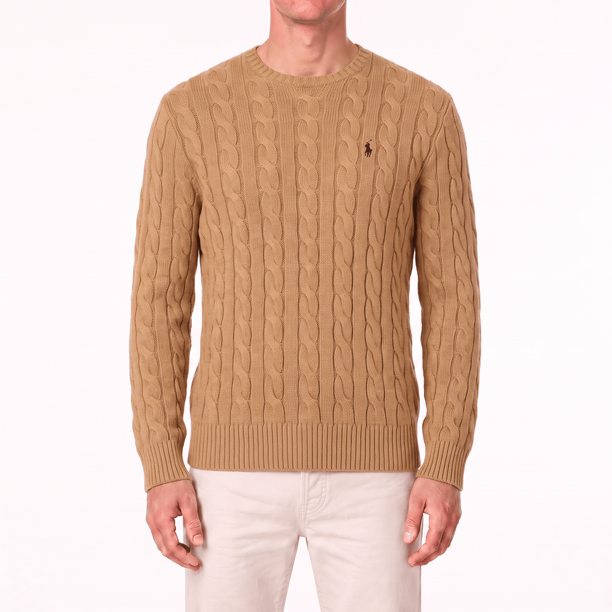 Polo Ralph Lauren Cotton Cable-Knit Logo Sweater in Brown - Boinclo - Outlet Sale Under Retail