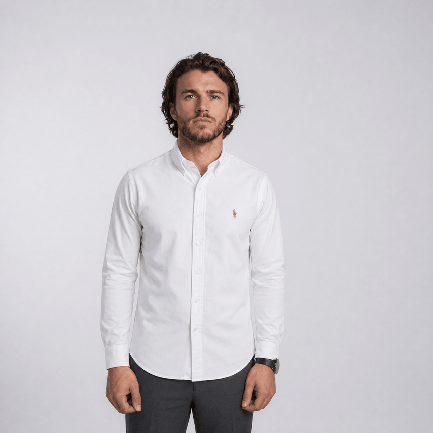 Polo Ralph Lauren Custom Fit Oxford Shirt White - Boinclo - Outlet Sale Under Retail